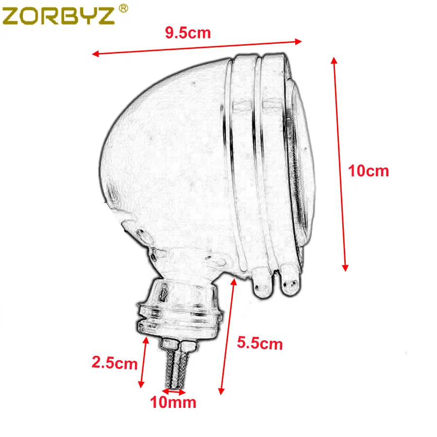 ZORBYZ мотоциклетный хромированный металлический Ретро светодиодный светильник для вождения, противотуманный светильник для Harley Cafe Racer Bobber Chopper на заказ