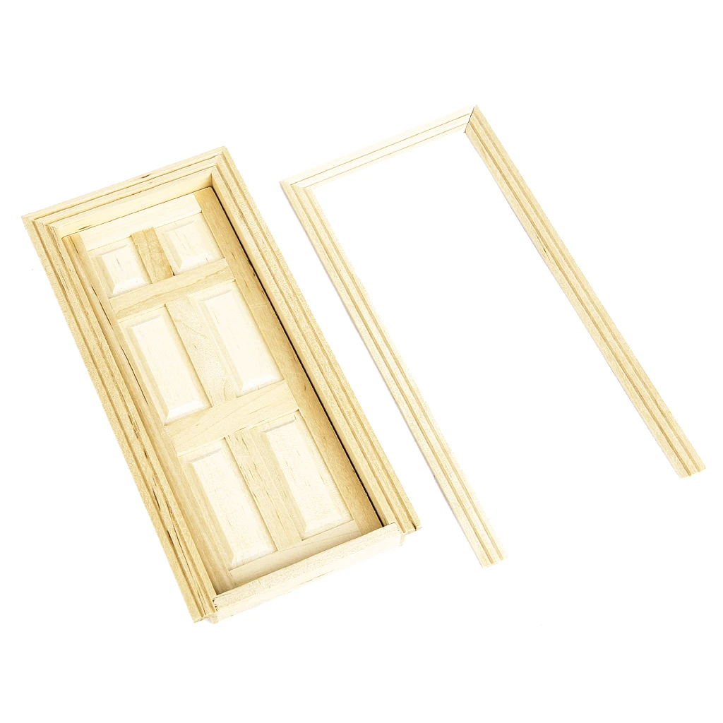 1 12 Scale Wooden Exterior Door Dollhouse Accessories and Furniture, DIY Garden Room Miniatures
