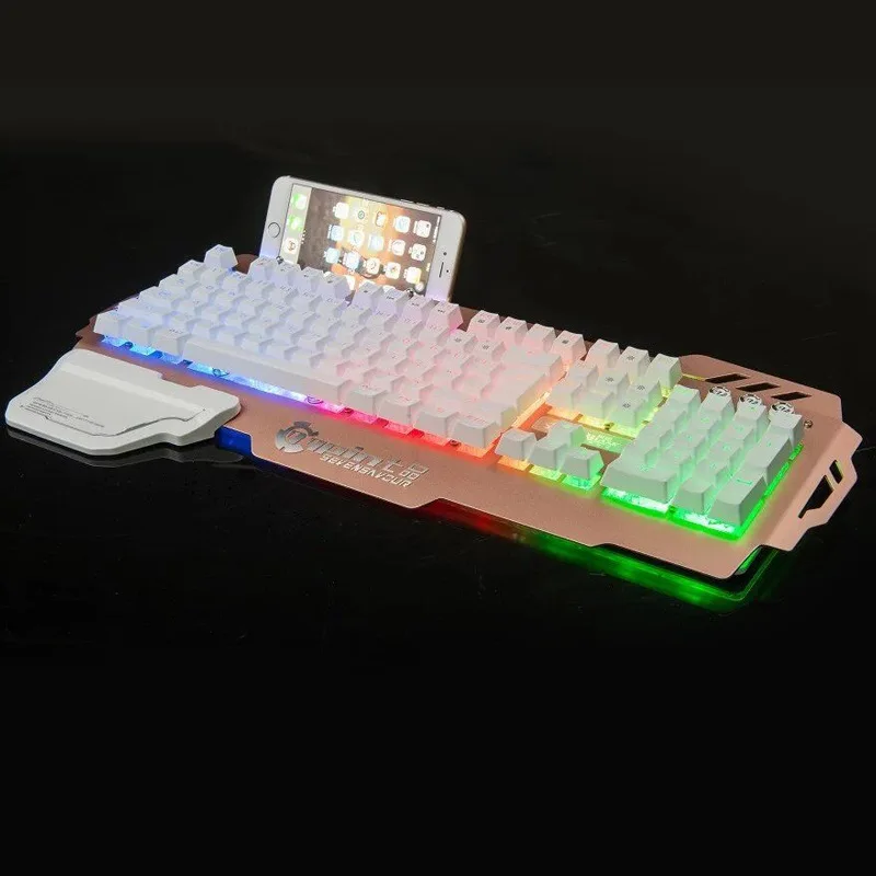 Игровая клавиатура RGB клавиатура с подсветкой удобная ручная поддержка Механическая Ручка игровая клавиатура водонепроницаемая 104 клавиша мультимедиа геймер