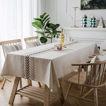 

Embroidered tablecloth waterproof Pastoral Kitchen Accessories Rectangle Table Cover for Wedding Dust-Proof Dining Picnic Mat