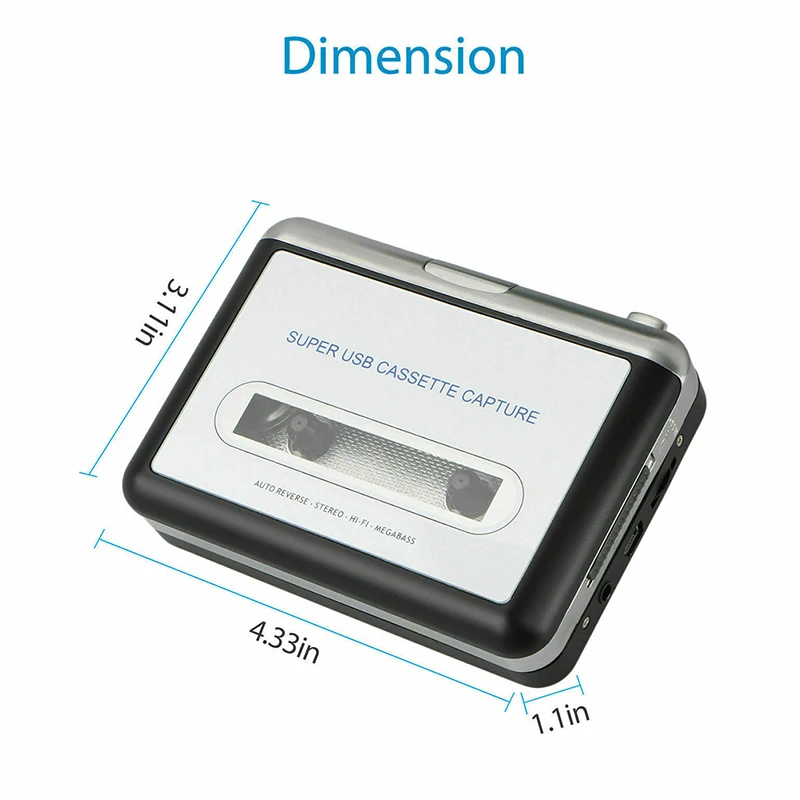 Портативная магнитола USB2.0 для ПК супер Кассета MP3 аудио музыки компакт дисков