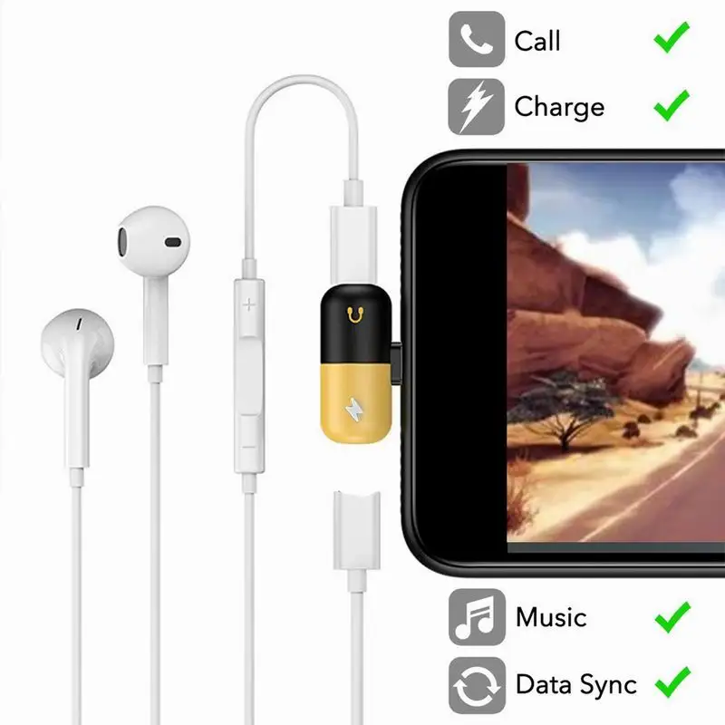 2 в 1 зарядный и аудио адаптер для iPhone 7 8 Plus для Lightning Кабель Адаптера для наушников зарядное устройство для iPhone IOS 12.1.4 сплиттер