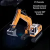 Wireless Electric Simulation RC Excavator Alloy Model 2.4G 64CM 17CH Drill Grab Dig 3 In 1 Large Remote Control Alloy RC Truck 4