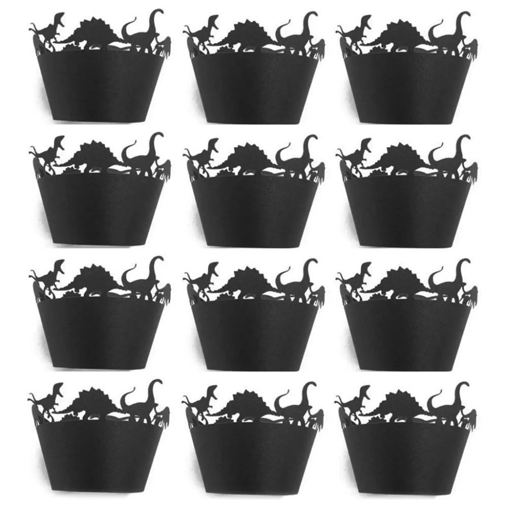 12Pcs Dinosaur Cupcake Wrappers Liners Cases Baking Cups Wedding 