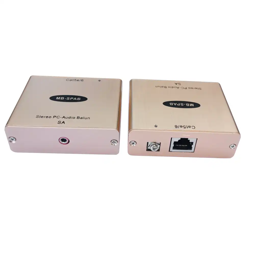 Cat5 Stereo Audio Balun Extender 3 5mm Audio To Rj45 Converter Pc Audio Over Ip Projector Accessories Aliexpress