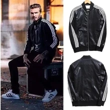 Новая мода осень зима мужские брендовые Куртки из искусственной мягкой кожи Pu черные красные молнии с длинным рукавом мотоциклетное пальто
