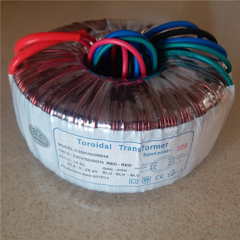 26 4 V-0-26 V 5.7A 14 5 0.5A тороидальный трансформатор 308VA 230V медный пользовательский для