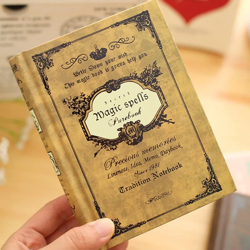 

64K Mini Classical gold blocking notebook Hardcover Magic spells notebooks a6 Personal Diary Agenda Planner Stationery wholesale
