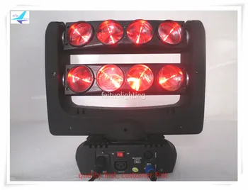 

free shipping LED Lyre Beam Spider Moving Head Light 8x10W 2 Layers RGBW 4 in 1 New Caly Paky Stage DJ Disco Wash Lights