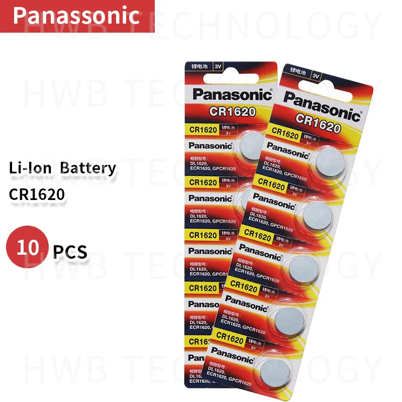 

10pcs Panasonic 100% Original CR1620 Button Cell Battery For Watch Car Remote Key cr 1620 ECR1620 GPCR1620 3v Lithium Battery