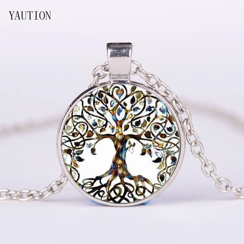 

YAUTION Glass Picture Pendant Tree Of Life Necklace Glass Pendant For Women jewelry gifts