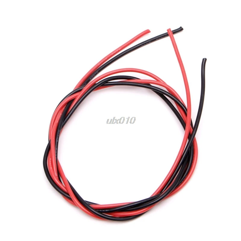 Силиконовый гибкий медный провод 10AWG 12AWG 14AWG 16AWG 22AWG 24AWG 26AWG Калибр многожильный кабель провод для RC черный+ красный 3 м июля