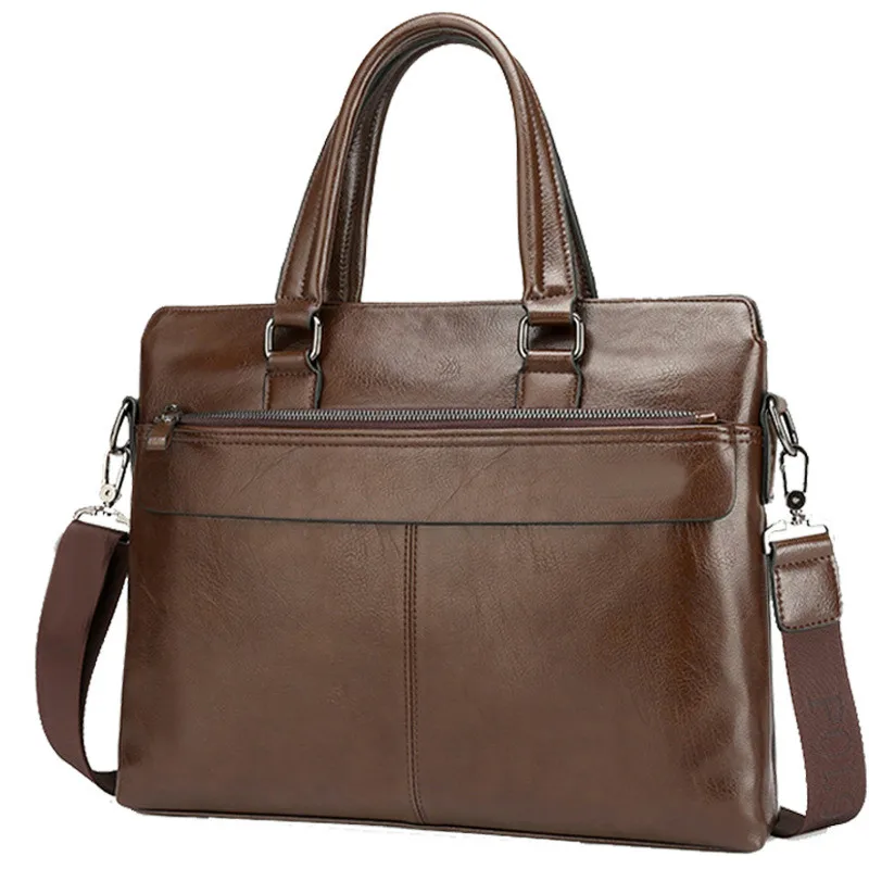 

New Fashion Genuine Men's Briefcase Vintage Business Computer Bag Fashion Messenger Bags Man Shoulder Bag Postman Male Handbags