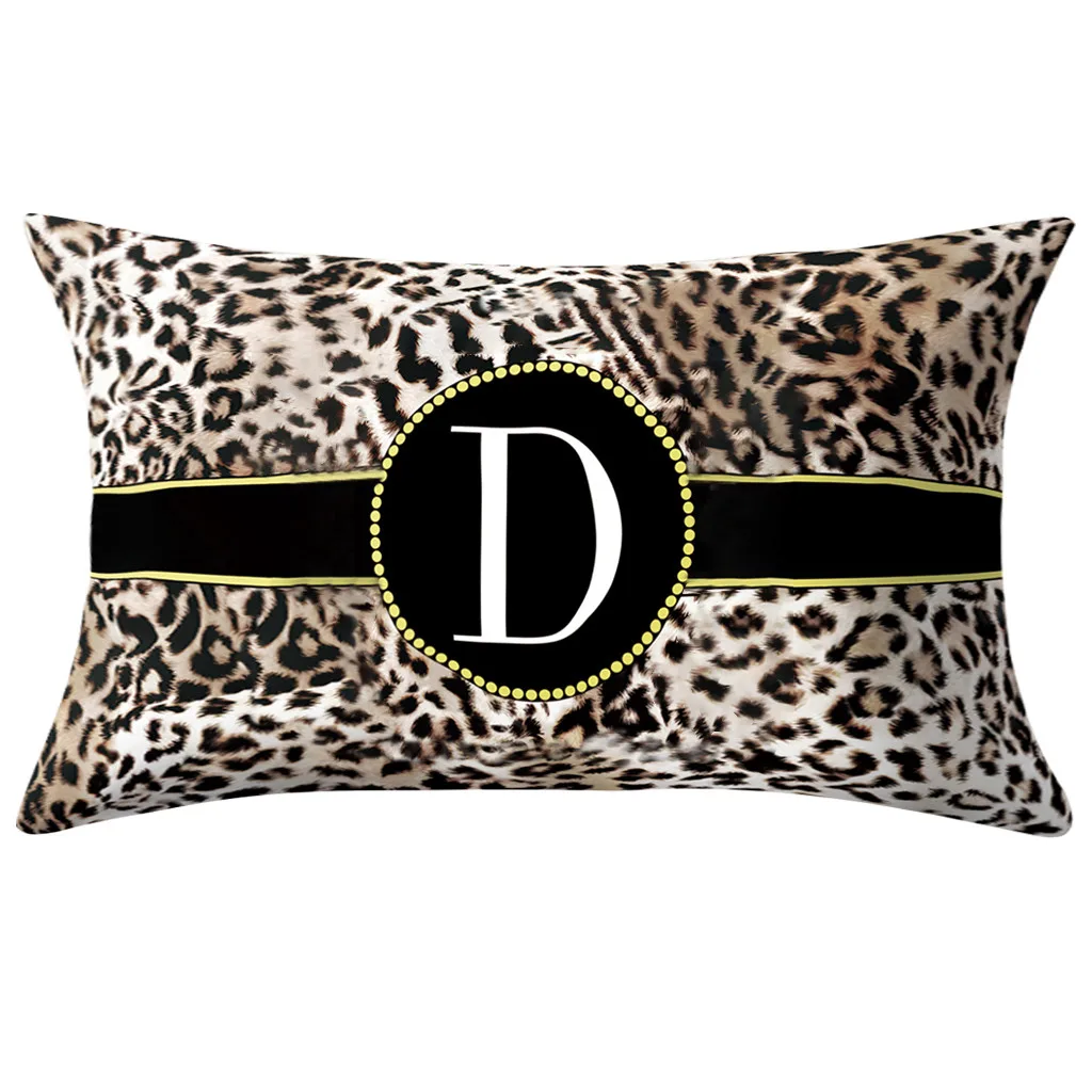 Леопардовая Новая креативная английская подушка с буквами, наволочка с цветочным принтом, аксессуары для комнаты, современная мода