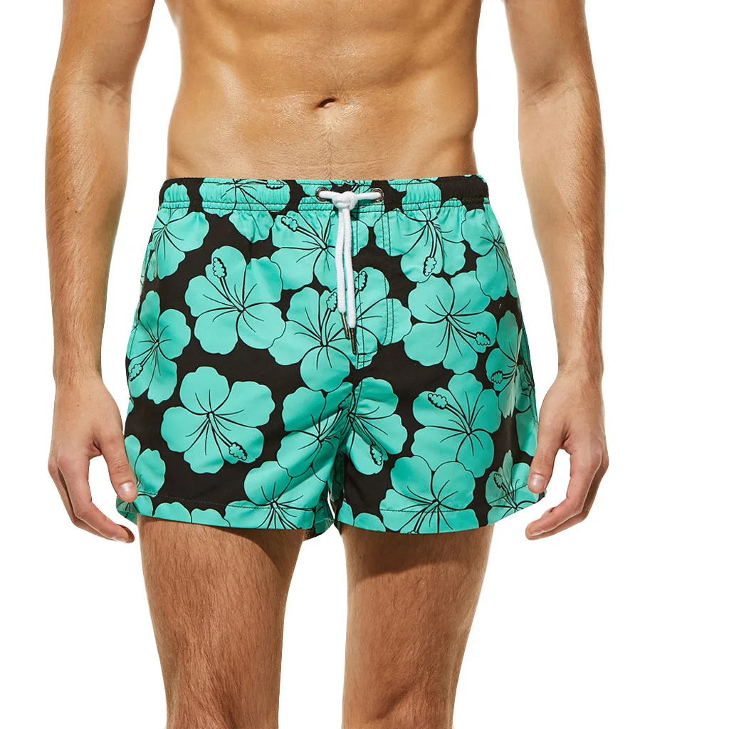 

CHAMSGEND Shorts Flower Printing Beach Shorts Men Board Shorts Surfing Trunks Swimwear Running Quick Dry Loose Short Pant47JAN25