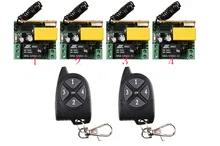 AC220V 1CH 10A RF Wireless Remote Control Switch System 433 MHZ 2 transmitter & 4 receiver relay Receiver Smart Home Switch