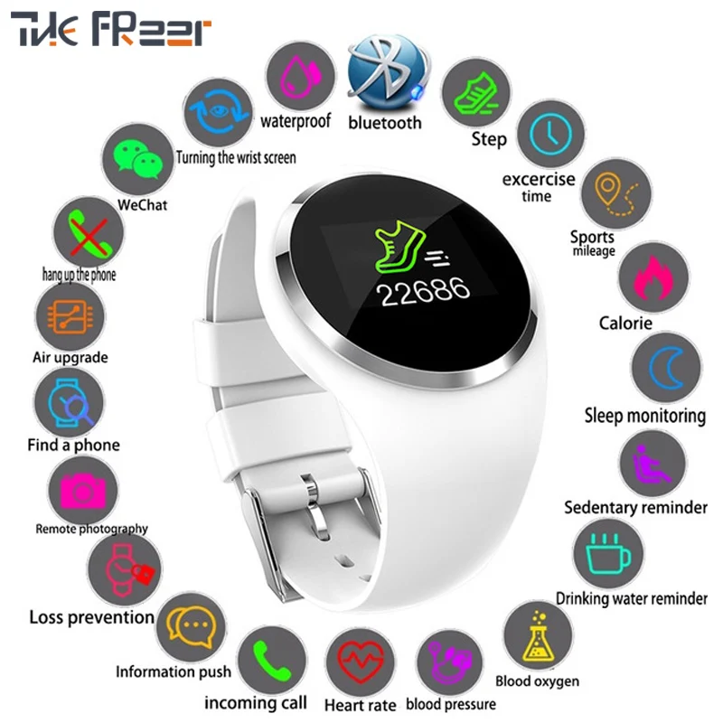 

Bluetooth Q1 Color Screen Smart Watch 2018 New Wristband Blood Pressure Heart Rate Fitness Tracker Men Women Smartwatch Men