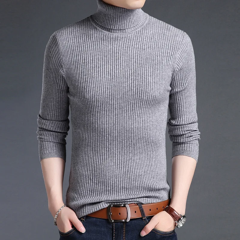 ^*Best Offers Autumn Winter Men's Korean Long Sleeve Pullover Sweater Turtleneck Fashion Men's Slim Fit Brand Knitted Pullovers For Man