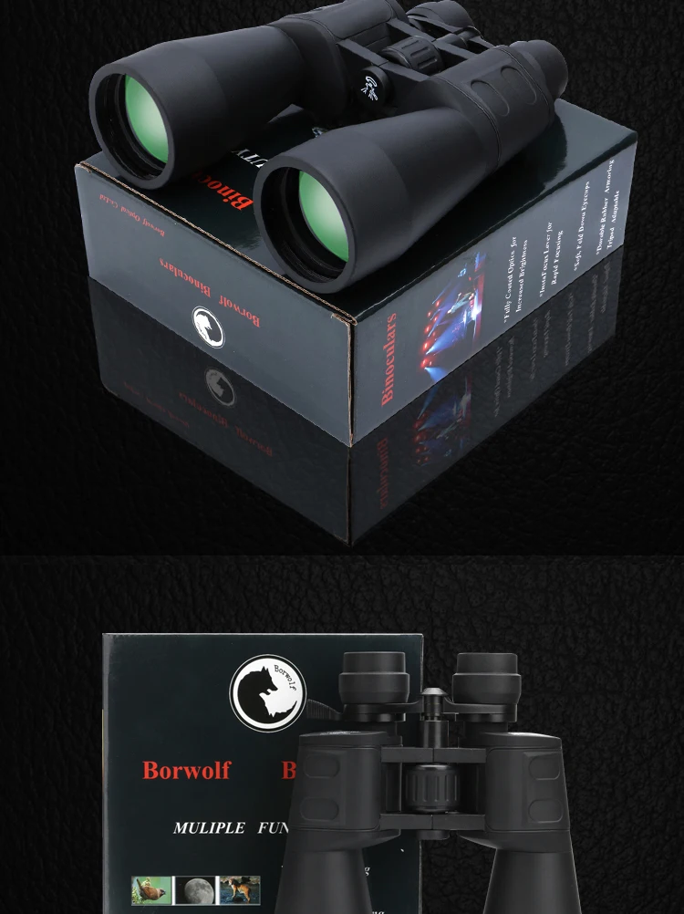 Borwolf 10-60 кратное увеличение HD профессиональный зум бинокль 10-380X100 телескоп светильник ночного видения