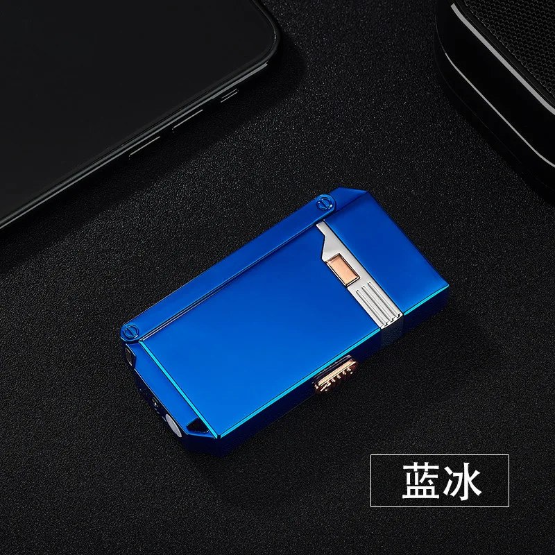 Blue Многофункциональная газовая и электрическая зажигалка, двойная Зажигалка для Плазменно-дуговой зажигалки, перезаряжаемая usb-зарядка, газовая зажигалка, ветрозащитная Gfit - Цвет: Blue