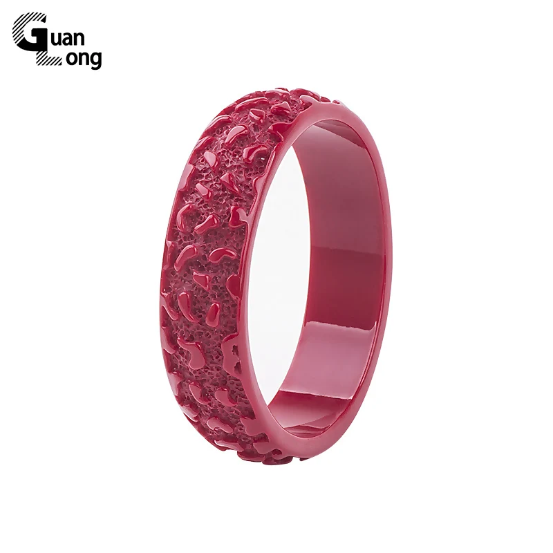 

GuanLong 2017 New Blood Clot Design Resin Crafts Bangles For Women High Street Fashion Show Pulseiras