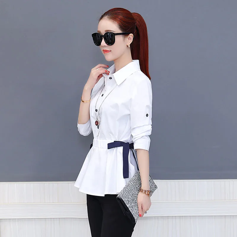 

Office Work Wear Women Spring Summer Style Chiffon Blouses Shirts Lady Casual Bow Tie Sashes Blusas Tops DD1773