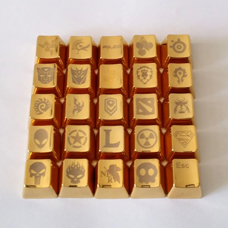 

1pc Golden Personality Key Cap Mechanical Keyboard Metal keycaps for ESC FILCO Alien DOTA LOL logo