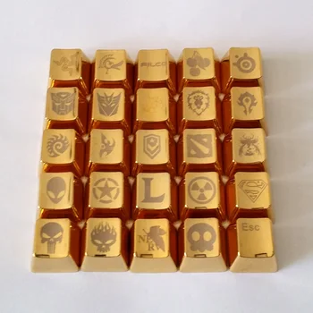 

1pc Golden Personality Key Cap Mechanical Keyboard Metal keycaps for ESC FILCO Alien DOTA LOL logo