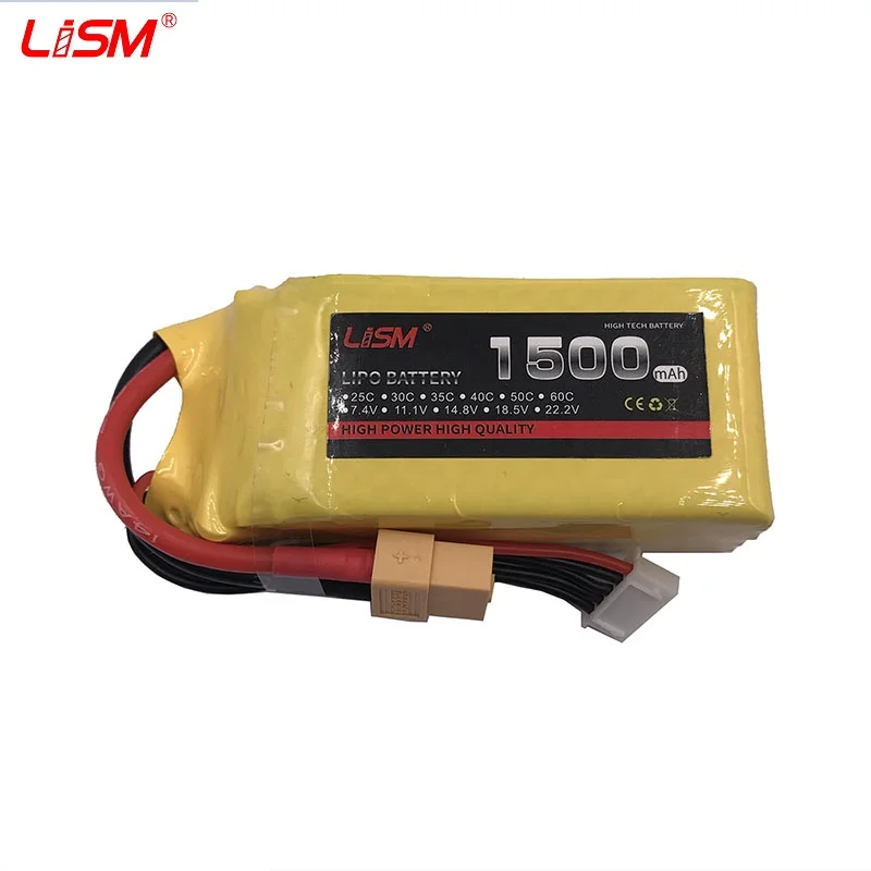 

4S 14.8V 1500mAh 30C Max 60C RC LiPo battery For RC Helicopter Drone Airplane Quadrotor Car RC Li-ion battery #30A63
