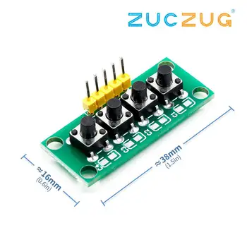 

DIY Kit 1x4 4 Independent Key Button Keypad Keyboard Module Mcu for Arduino Student Class Design Graduation Project Experiment