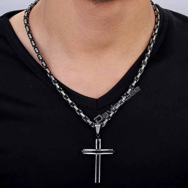 Кулон в форме Креста на Цепочки и ожерелья s для Для мужчин Нержавеющая сталь