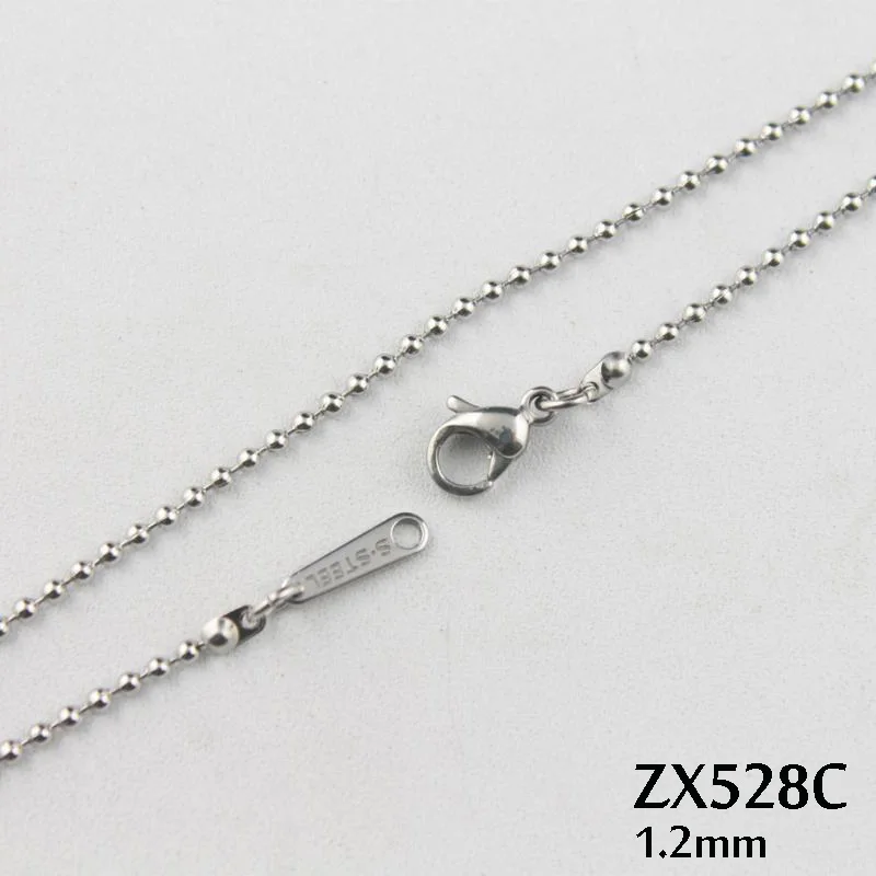 Цепочка с карабином ZX528C из нержавеющей стали длина 16 36 дюймов 1 2 мм 20 шт.|stainless steel
