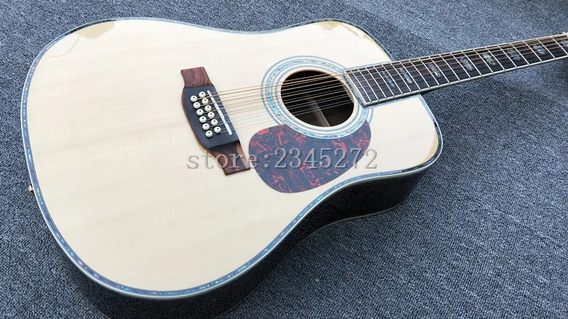 

Factory Custom High Quality 12 String Solid Spruce Top Acoustic Guitar + Rosewood Fingerboard + Free Shipping+guitarra
