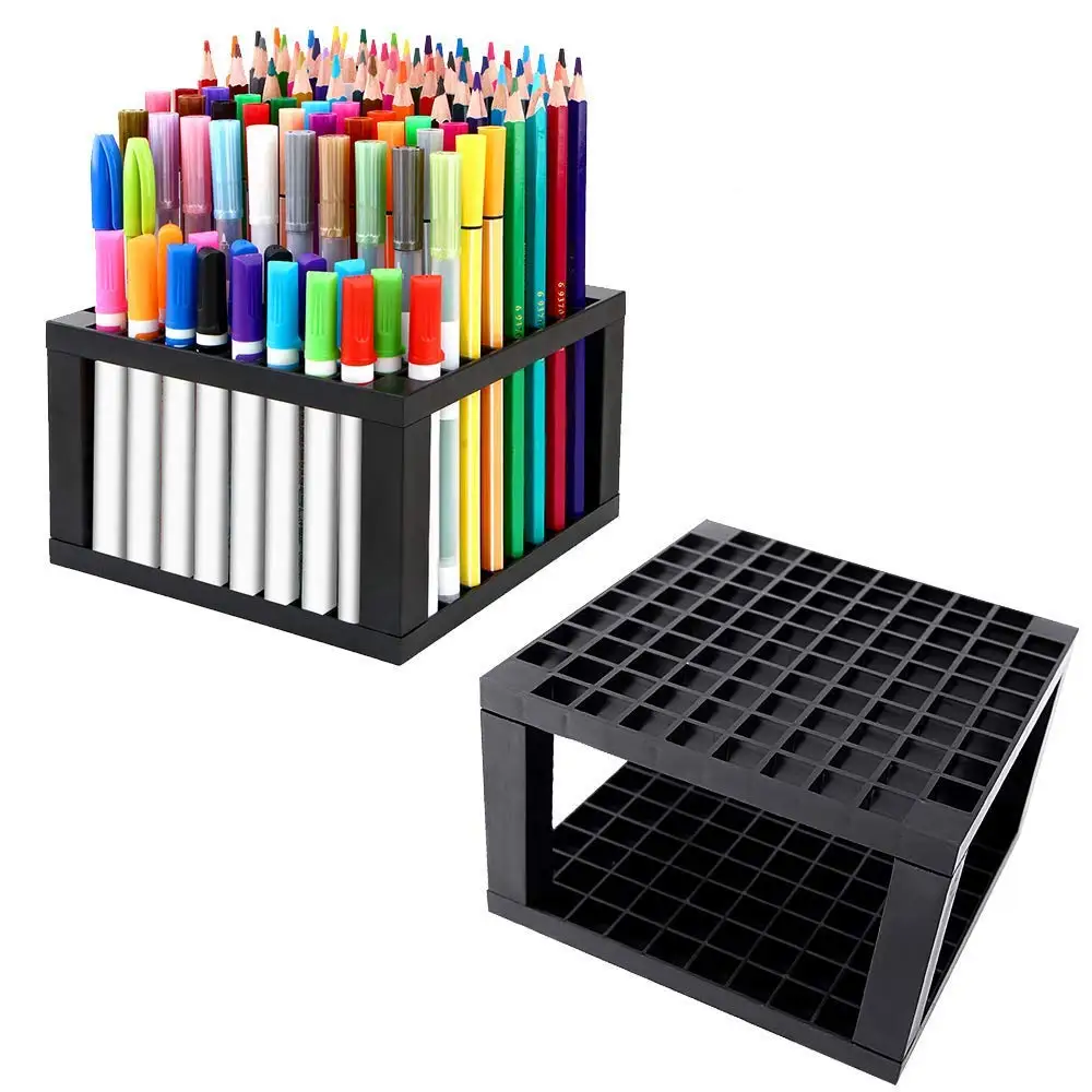

MYLIFEUNIT Plastic Pen holder Pencil Holder Paint Brushes 96 Holes Holder Desk Stand Organizer office accessories