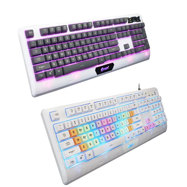 Best Offers High Quality Comfortable ABS Material USB Wired Illuminated Colorful LED Backlight Multimedia PC Gaming Keyboard#ZS