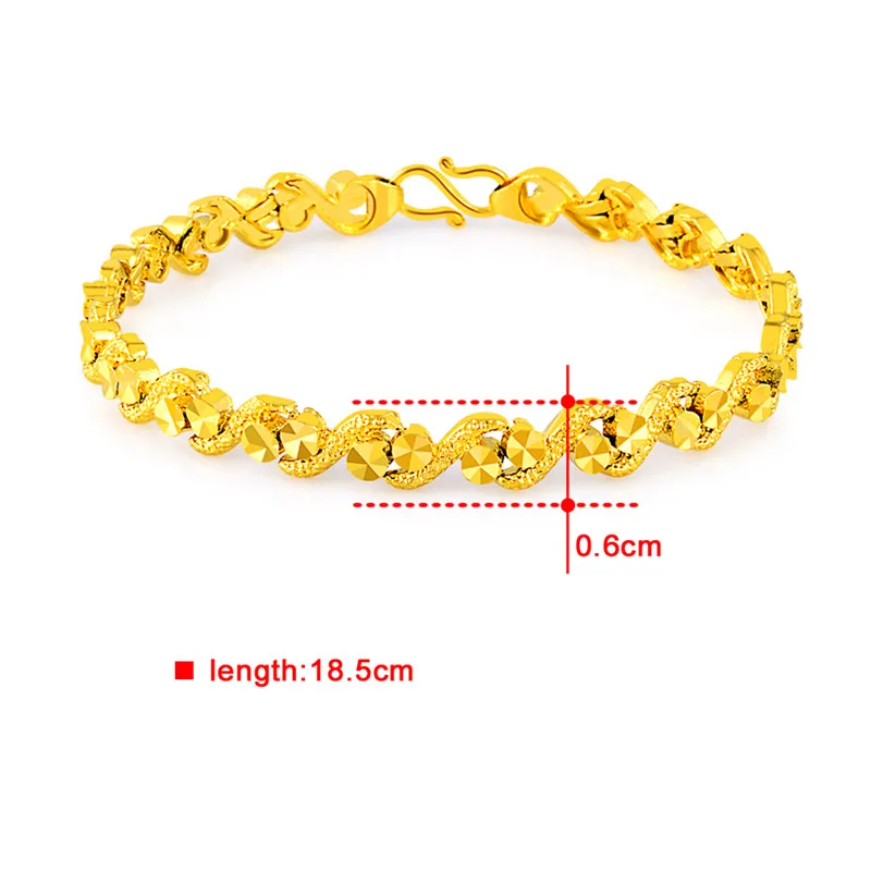 Unique Design 24K GP Pure Gold Color Bracelets and Bangles for Women - Perfect as Gold Luxury Wedding Jewelry image 5