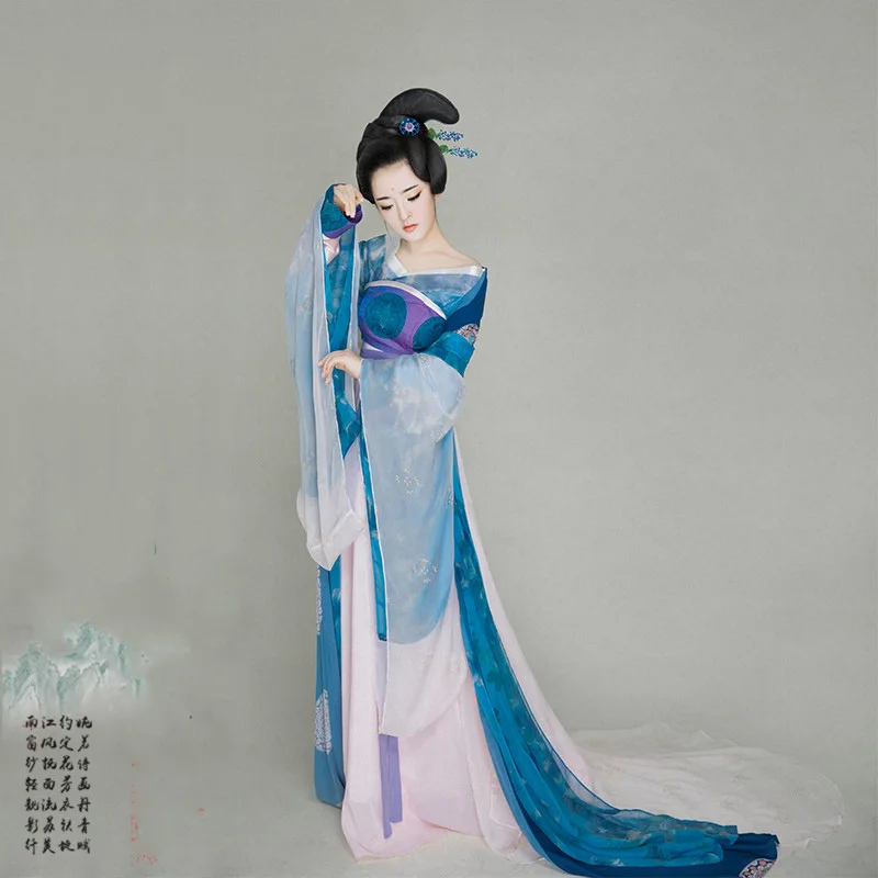 San Qiu Tang женский костюм Hanfu фото дом костюм для тематической фотографии китайская принцесса Высокая талия RuQun представление Hanfu