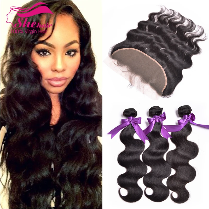 Brazilian Body Wave 13x4 Lace Frontal Closure With Bundles, Brazilian Virgin Hair With Closure Human Hair Bundles With Closure