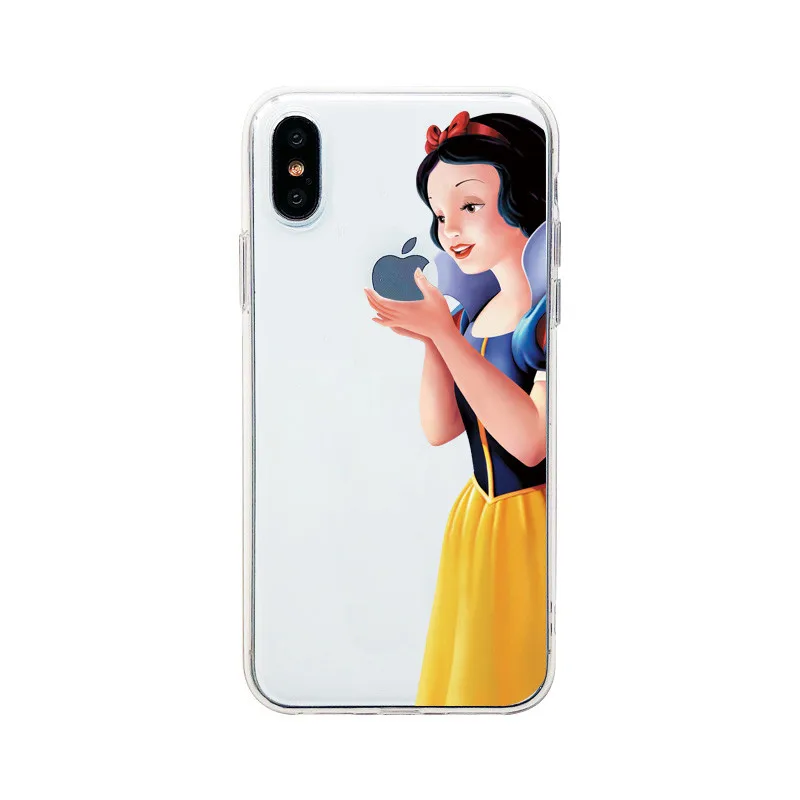 

Lovely cartoon Snow White princess transparency soft TPU back cover for iphone 6 6s 7 8 plus X Xs Max XR Phone Case