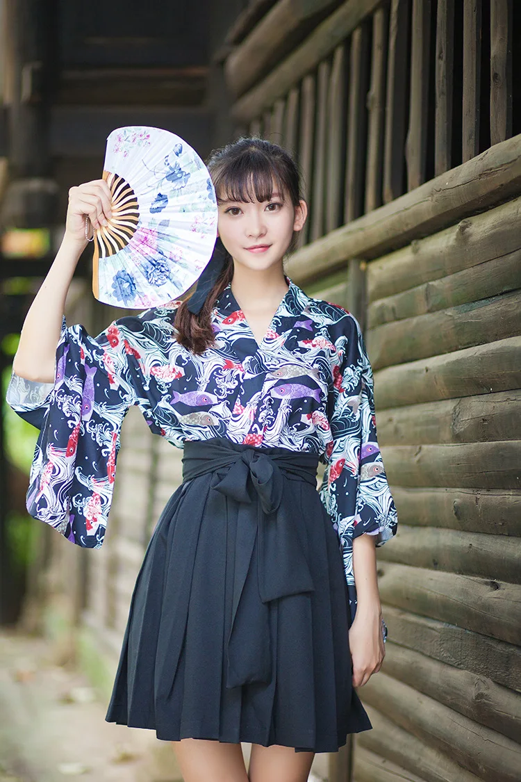 Азиатский и Тихоокеанские острова Одежда Классическая экзотическая японский костюм традиционный японский юката Винтаж Японский для