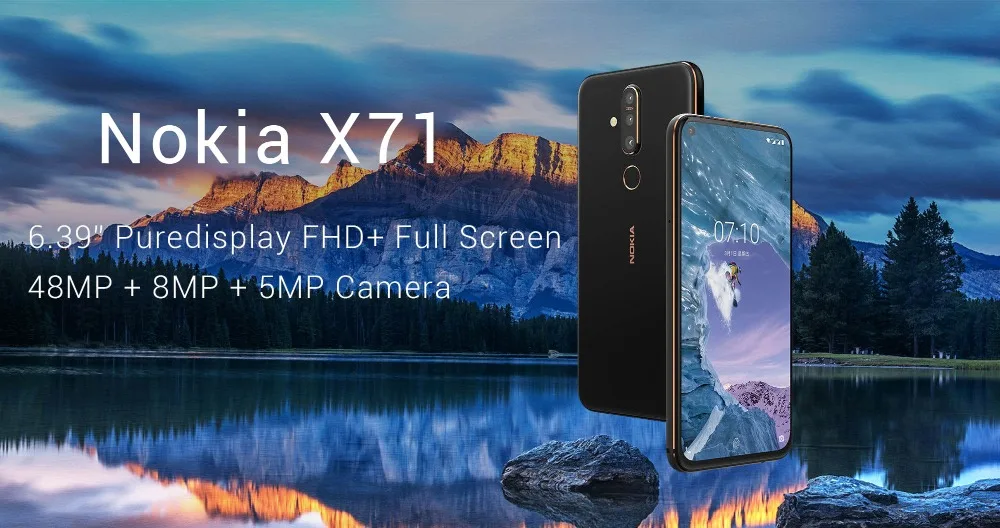 Nokia X71, 6 ГБ ОЗУ, 128 Гб ПЗУ, мобильный телефон, 6,39 дюймов, Восьмиядерный процессор Snapdragon 660, Android 9, 48мп камера, отпечаток пальца, 4G смартфон