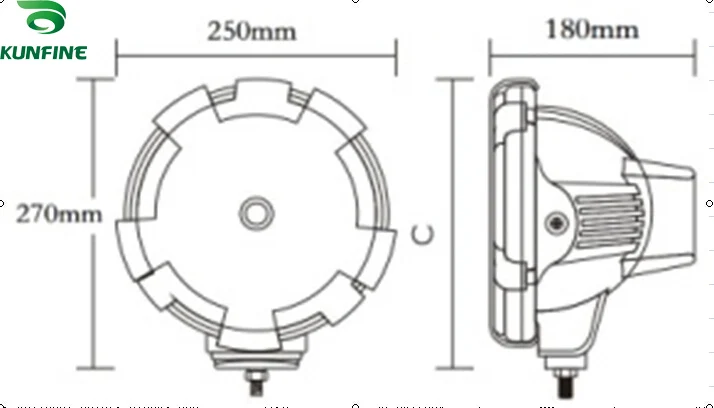 9 inch HID Driving Light KF-K5006 size
