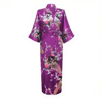 Шелковый халат, женское атласное кимоно; наряд для женщин, халаты с цветочным принтом, длинное кимоно для подружек невесты, шелковый халат для невесты