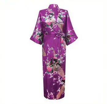 

2015 Satin Silk Kimono Women Long Sexy Robes Bridesmaid Night Grown Summer Lounge Sleepwear Plus Size XXXL NR028