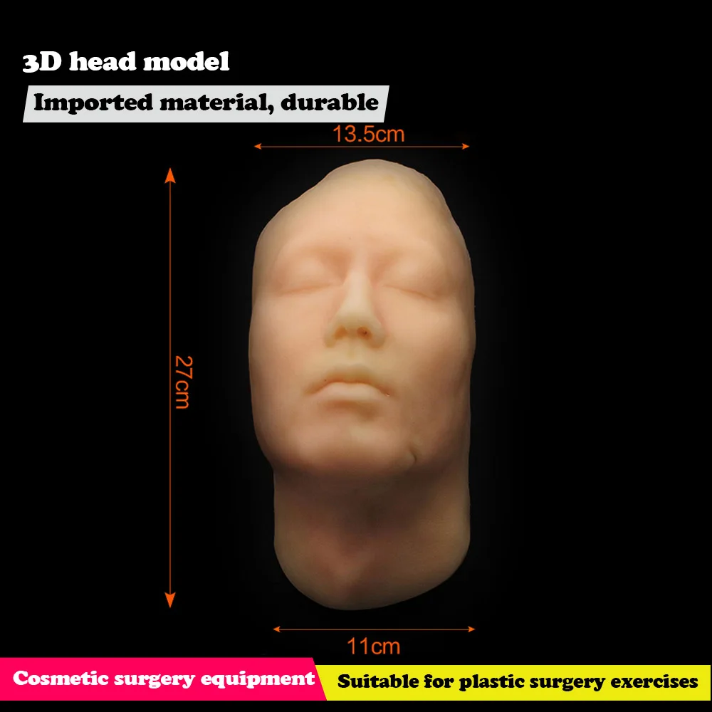 Человеческая голова модель тату Красота Косметика модель лица Мягкая силиконовая головка формы микро пластиковая линия модель для резьбы