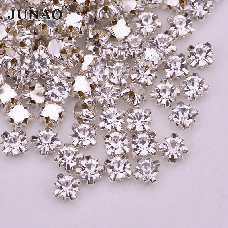 Sew On Rhinestones Crystal AB Glass Beads Flatback White Stones for Dress  Making