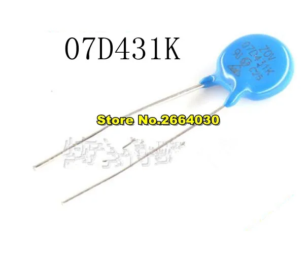 Free Shipping 50Pcs/Lot varistor 07D431K 07D431 7D431K 7D431 430V piezoresistor | Электроника