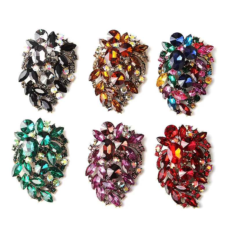 

Young Tulip 6 Colors Choose Large Crystal Brooch Pin Resin Rhinestone Vintage Brooches For Women Wedding Accessories Good Gift