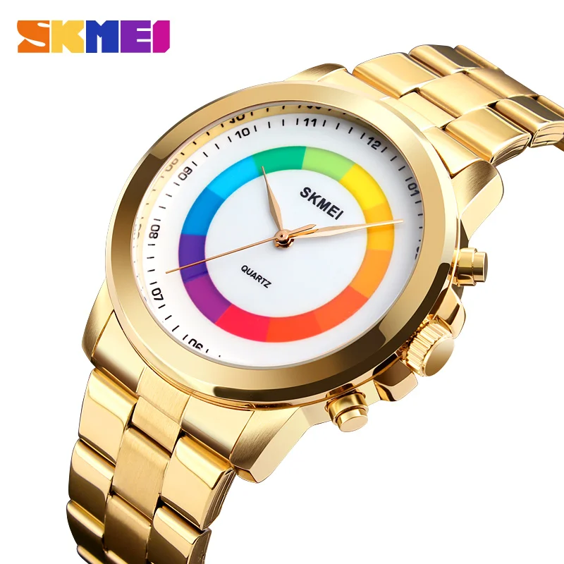 

SKMEI Fashion Casual Men Quartz Wristwatches Colorful Led Light Big Dial Waterproof Quartz Watch Men relogio masculino 1491