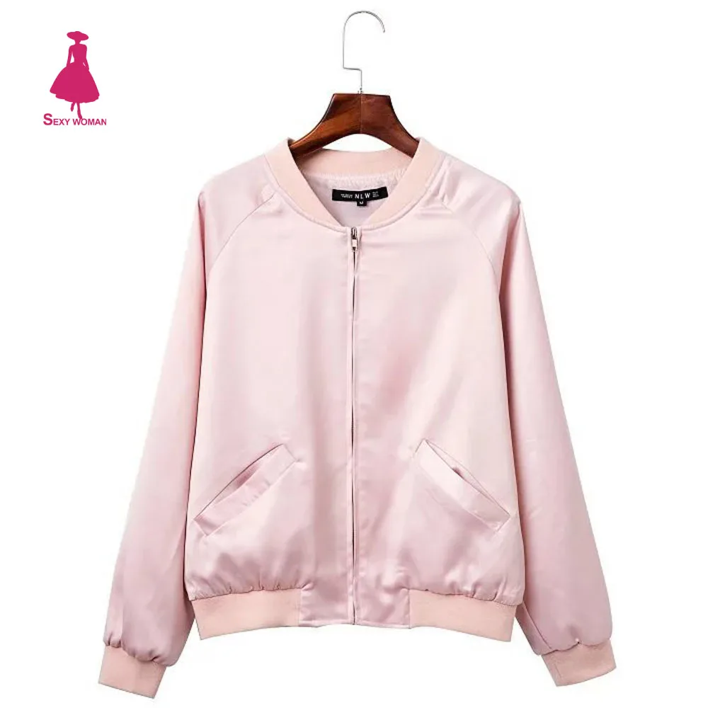 FIRSTTO Jacket Bomber Zipper Coat Outerwear Black Women